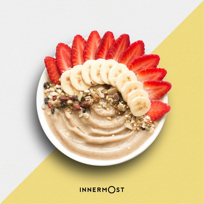 Banana Nice Cream + Strawberries