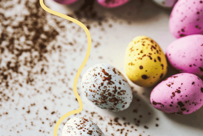 Mini eggs in cocoa powder