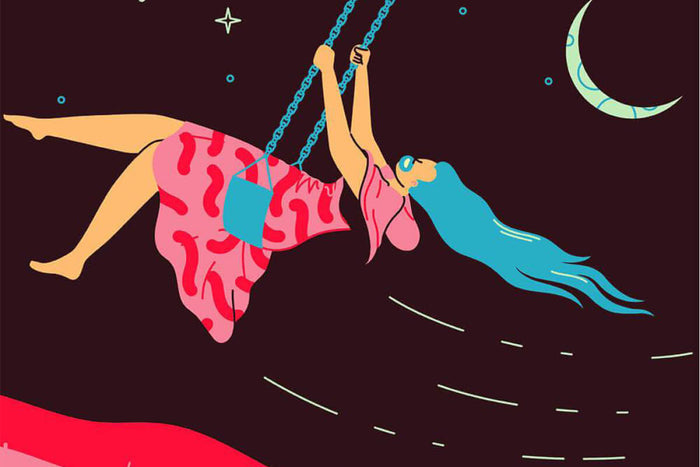 Innermost illustration of woman swinging for mindfulness 