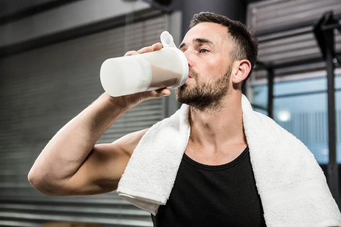 Man drinking protein shake