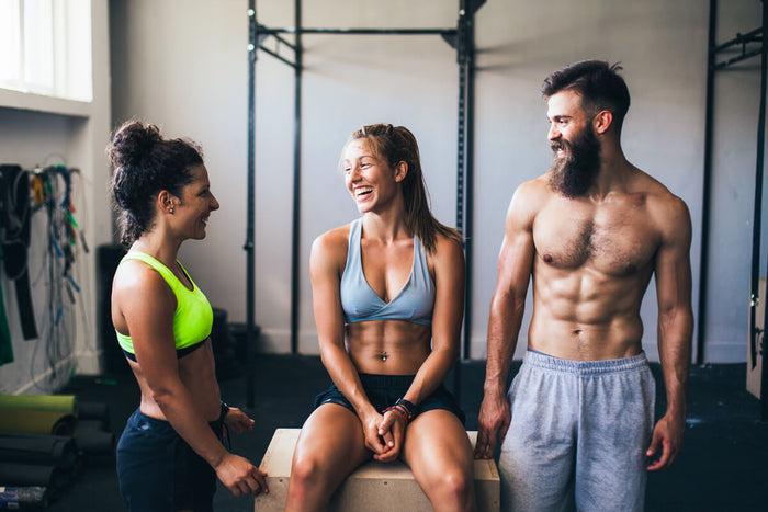 People laughing in the Gym 