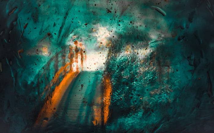 Abstract image of a bridge at night 